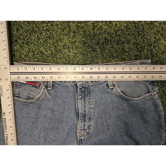 VINTAGE Tommy Hilfiger Jeans Mens 36 Light Wash Flag Logo Baggy Skater 90s Y2K - Picture 4 of 8